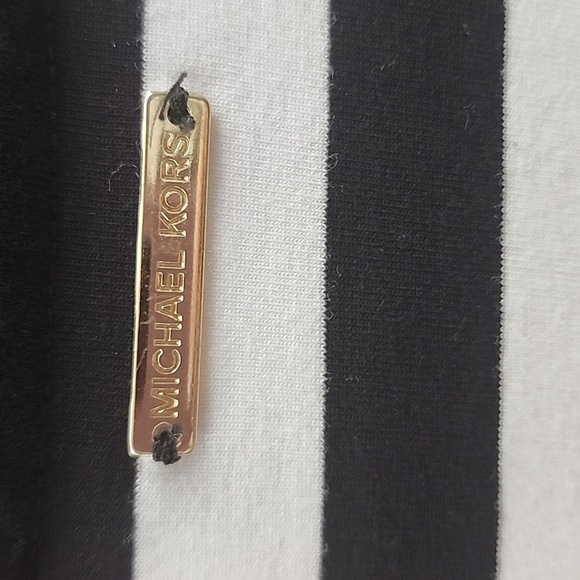 Michael Kors Women’s 1X Dress Black White Striped Nautical Stretch Cotton - Picture 6 of 7